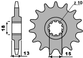 PBR gear wheel 155 14 18NC